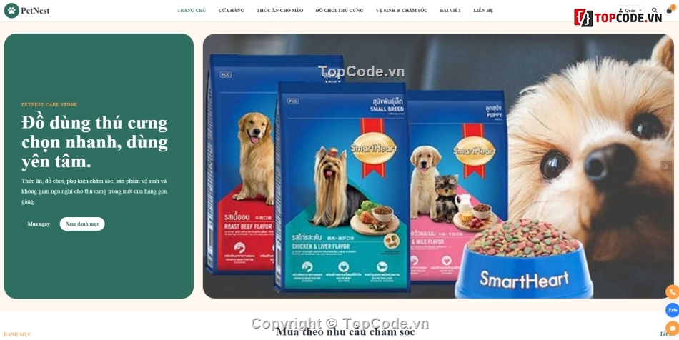 thú cưng,web bán thú,bán website,web bán đồ dùng
